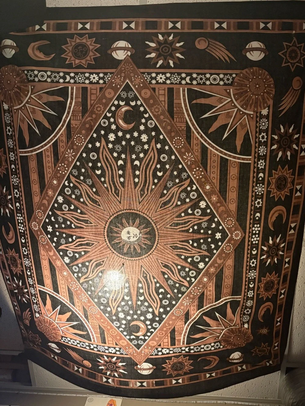 Brown Celestial Tapestry Wall Hanging - Boho Home Decor